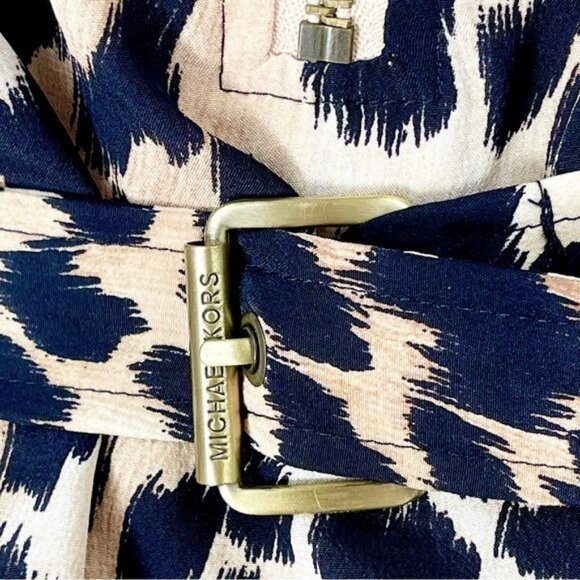 Michael Kors Animal Leopard Print Zip Up Dress with Belt Small - Picture 5 of 10